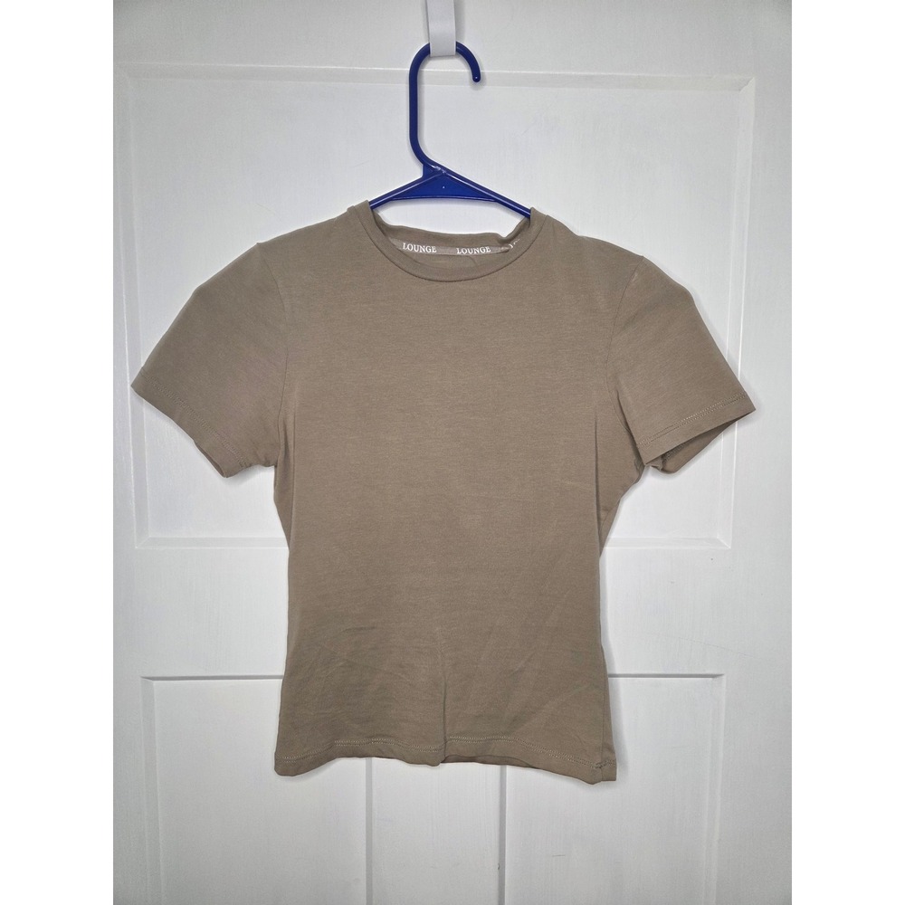 Lounge Underwear Apparel Fitted T-Shirt Taupe Brown Crew Neck XS Short Sleeve